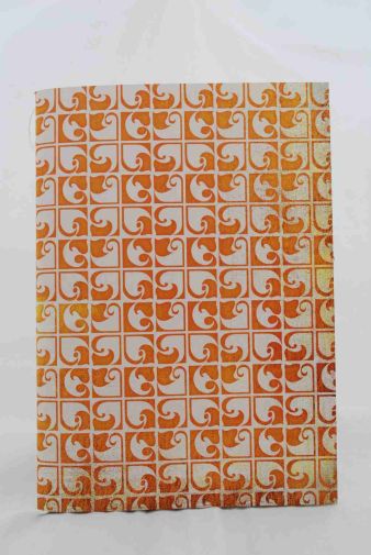 handgemachts Notizheft - swirl in orange square