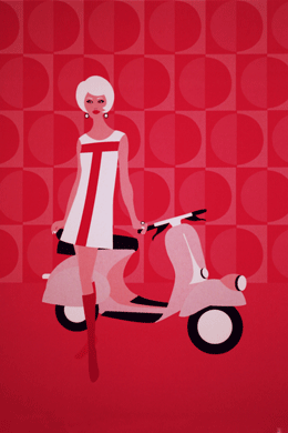 Greeting Card <br>Pinkys Scooter