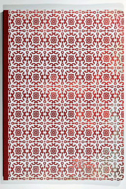 handgemachtes Notizheft <br>red-framed snowflakes